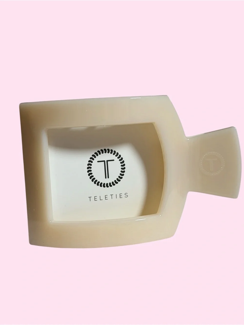 Teleties Flat Clip — Almond  Beige NWT